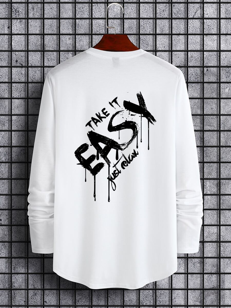 Manfinity Men Slogan Graphic Tee - White - View 1