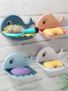 1pc Cartoon Design Random Color Wall Mounted Soap Holder - Multicolor - View 8