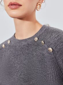 MOTF PREMIUM 100% WOOL RAGLAN SLEEVE JUMPER - Grey - View 3