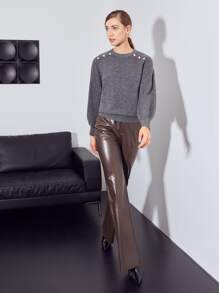 MOTF PREMIUM 100% WOOL RAGLAN SLEEVE JUMPER - Grey - View 4