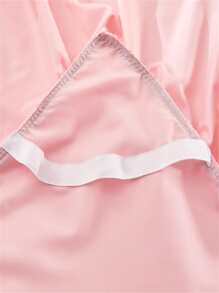 1pc Pink Mesh Polyester Bed Skirt - Pink - View 5