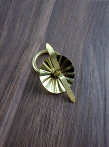 1pc Plain Drawer Handle, Gold Iron Drawer Pull For Home - Yellow - View 5