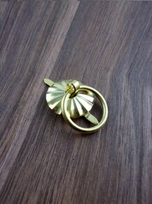 1pc Plain Drawer Handle, Gold Iron Drawer Pull For Home - Yellow - View 6