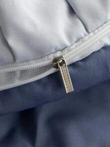 Pom Pom & Ruffle Decor Duvet Cover Set Without Filler - Blue - View 3