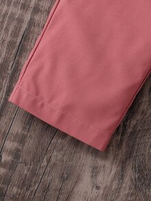 Toddler Girls Floral Patched Ruffle Trim Tee & Bow Front Pinafore Trousers - Multicolor - View 4