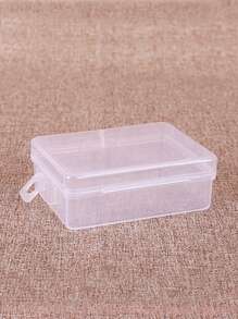 1入組小型塑膠透明矩形首飾收納盒居家旅行適用 - 無色 - 查看 4