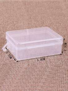 1入組小型塑膠透明矩形首飾收納盒居家旅行適用 - 無色 - 查看 5