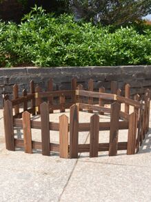 1pc Wooden Garden Fence - Brown - View 3
