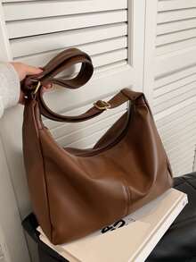 Minimalist Hobo Bag - Brown - View 2
