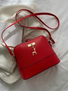 小鹿吊墜貝殼包 - 紅色 - 查看 2