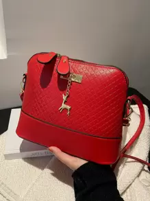 小鹿吊墜貝殼包 - 紅色 - 查看 3