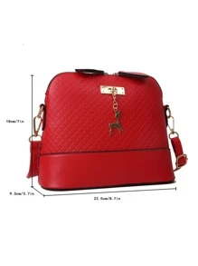 小鹿吊墜貝殼包 - 紅色 - 查看 4