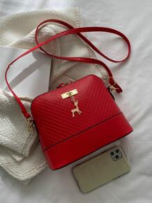 小鹿吊墜貝殼包 - 紅色 - 查看 5