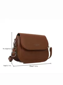 Mini Plaid Embossed Square Bagcrossbody Bag,Shoulder BagFashion,Casualcolor ContrastPortable,With Adjustable Strapfor Women, Rookies & White-Collar Workers,For Girl,For Womangift Bag,Perfect For Office,Work ,Business,Commute - Chocolate Brown - View 3