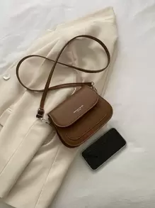 Mini Plaid Embossed Square Bagcrossbody Bag,Shoulder BagFashion,Casualcolor ContrastPortable,With Adjustable Strapfor Women, Rookies & White-Collar Workers,For Girl,For Womangift Bag,Perfect For Office,Work ,Business,Commute - Chocolate Brown - View 5