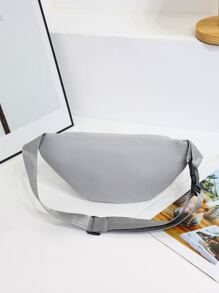 Metal Decor Waist Bag - Grey - View 2