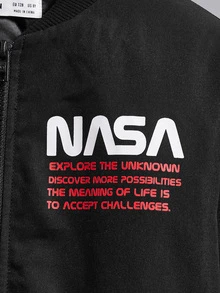 SHEIN Tween Boy 绗缝标语图案夹棉外套