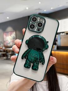 Ốp điện thoại hình phi hành gia mạ khung tương thích với iPhone 15 Pro Max Vỏ mềm bảo hiểm toàn diện - màu xanh lá - Xem 2