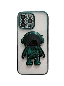 Ốp điện thoại hình phi hành gia mạ khung tương thích với iPhone 15 Pro Max Vỏ mềm bảo hiểm toàn diện - màu xanh lá - Xem 4