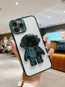 Ốp điện thoại hình phi hành gia mạ khung tương thích với iPhone 15 Pro Max Vỏ mềm bảo hiểm toàn diện - màu xanh lá - Xem 5