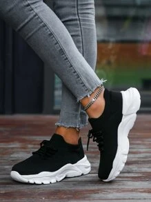 Women Spring Autumn Casual Lace-Up Light Weight Sports Running Shoes