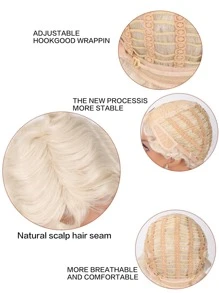 Short Curly Synthetic Wig - White - View 5