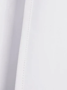 1pc Solid Color 100% Blackout Thermal Insulated Hook Window Curtain - White - View 3