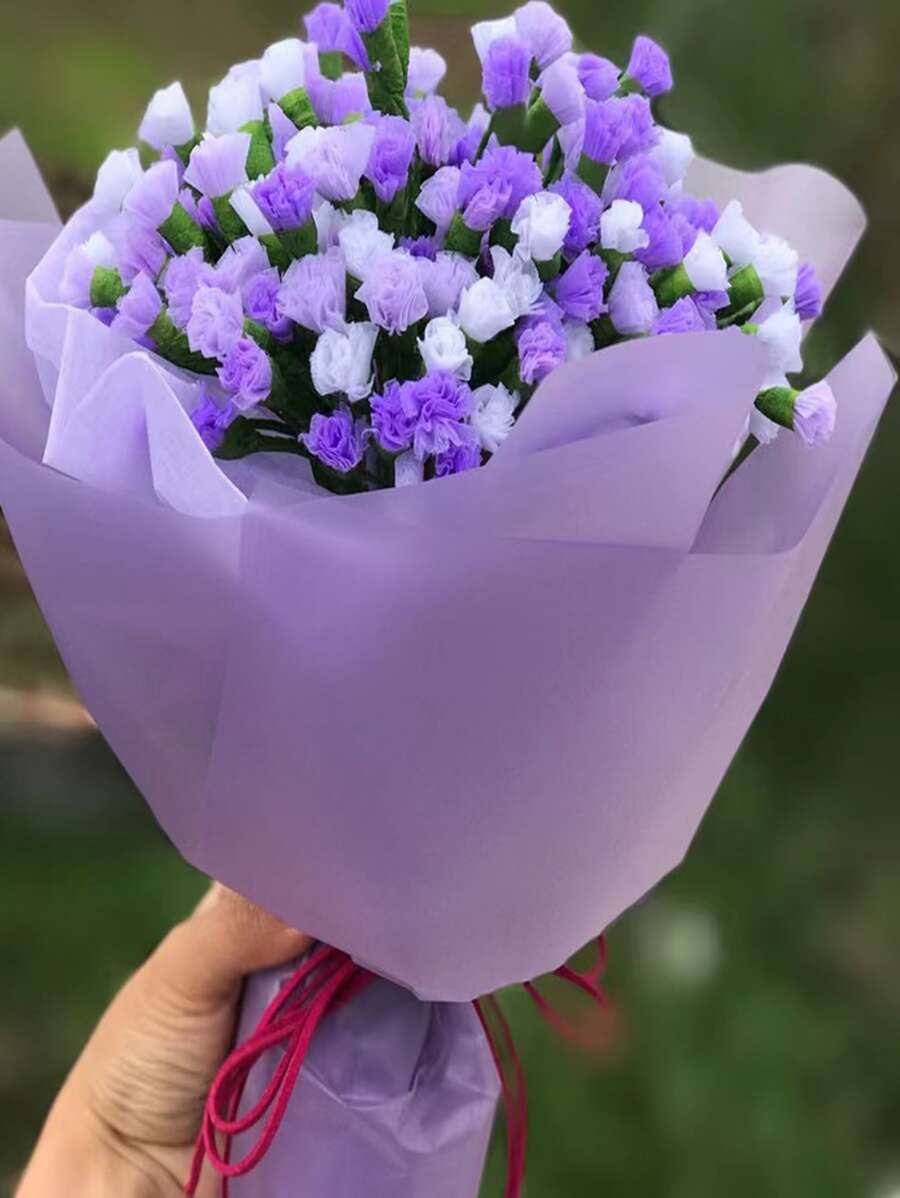 10 cái giấy gói hoa rắn - Màu tím - Xem 1