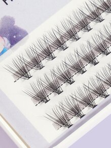 Happy Butterfly 1box Beautiful Individual Cluster Eyelashes 3D Volume Grafting Fake False Eyelashes Eyelash Extension Individual Bunche - Black - View 2