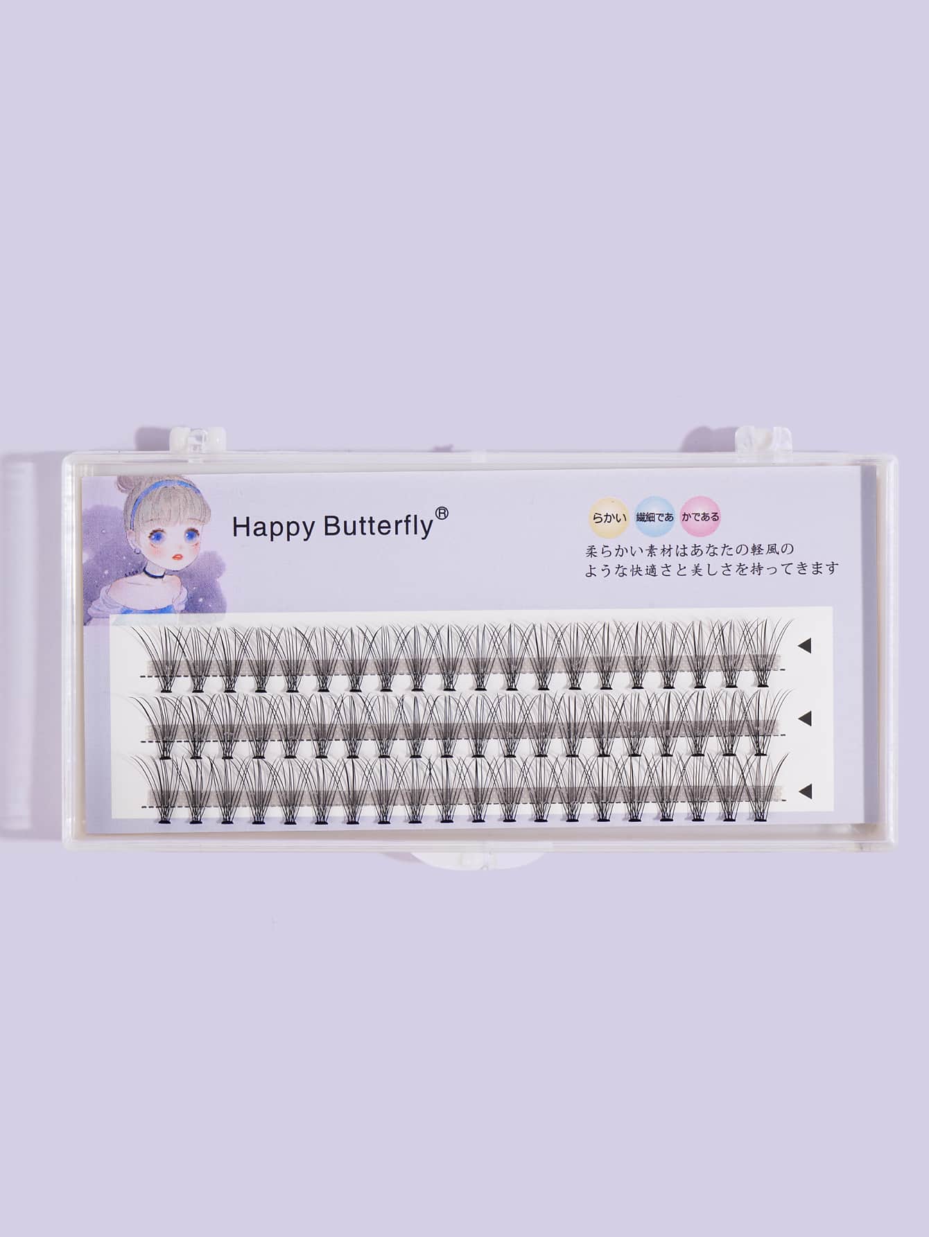 Happy Butterfly 1box Beautiful Individual Cluster Eyelashes 3D Volume Grafting Fake False Eyelashes Eyelash Extension Individual Bunche - Black - View 1
