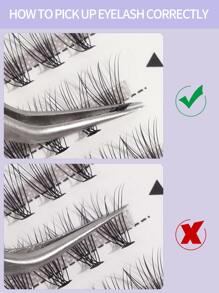 Happy Butterfly 1box Beautiful Individual Cluster Eyelashes 3D Volume Grafting Fake False Eyelashes Eyelash Extension Individual Bunche - Black - View 3