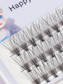 Happy Butterfly 1box Beautiful Individual Cluster Eyelashes 3D Volume Grafting Fake False Eyelashes Eyelash Extension Individual Bunche - Black - View 4