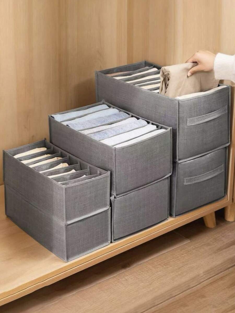 1 件裤子收纳盒，牛仔裤分隔收纳盒，衣柜 9 格收纳篮装饰秋季装饰节日装饰房间装饰家居装饰秋季装饰卧室装饰 - 灰色 - 查看 1