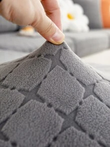 1入組格紋提花沙發座套 - 灰色 - 查看 4
