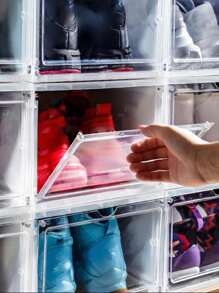 1 pieza caja de zapatos transparente - transparente - Ver 6