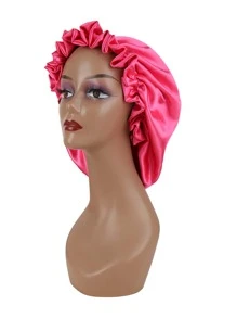 1pc Satin Wig Bonnet - Hot Pink - View 1