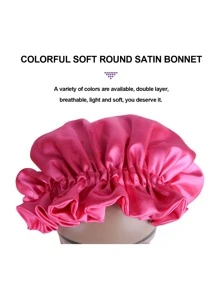1pc Satin Wig Bonnet - Hot Pink - View 4