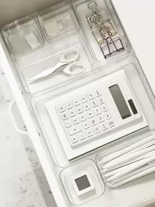 1pc Clear Drawer Storage Box, Multifunctional Transparent PET Drawer Organizer Tray, Used For Desk Or Drawer Partition  Decorations   Autumn Decor Festival Decor Room Decor Home Decor Fall Decor Bedroom Decor - Clear - View 2