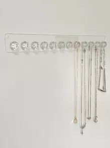 1 Pieza Estante De Almacenamiento De Joyería Decorada Con Diamantes De Imitación, Regalo Para El Día De San Valentín - transparente - Ver 1