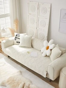 1入組素色顏色沙發巾 - 白色 - 查看 3