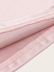 SHEIN Unity Vestido escote corazón de manga farol de satén - Rosa Pálido - Ver 3