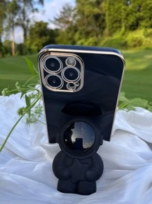 Phone Case With Astronaut Design Holder - Black - View 2