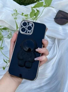 Phone Case With Astronaut Design Holder - Black - View 3