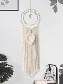 1 pieza Atrapasueños con diseño de luna con fleco - Caqui - Ver 2