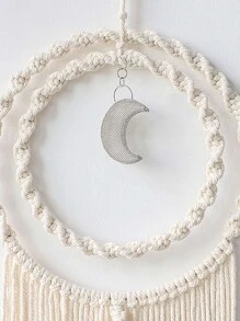 1 pieza Atrapasueños con diseño de luna con fleco - Caqui - Ver 3