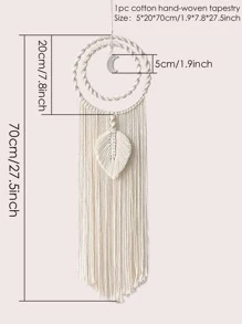 1 pieza Atrapasueños con diseño de luna con fleco - Caqui - Ver 5