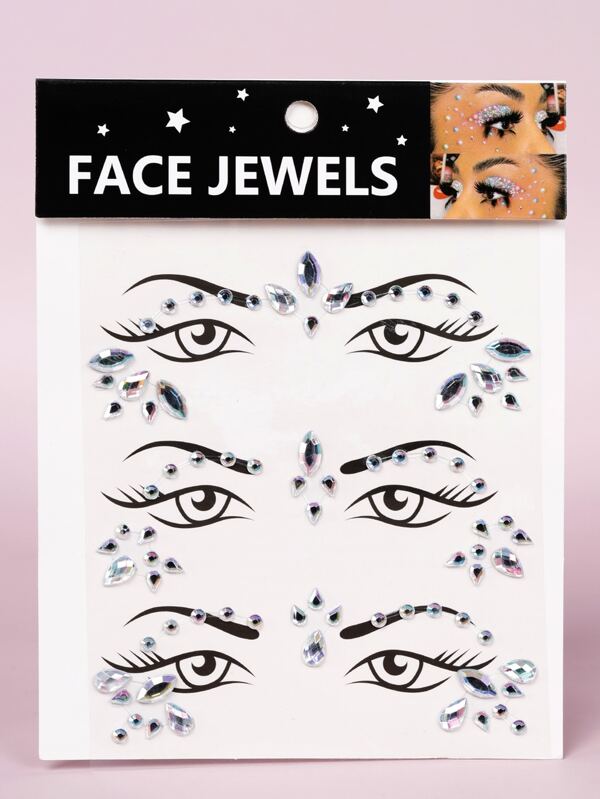 STARTTOOS 1 件 3D 仿真水钻装饰脸部贴纸 DIY 化妆舞会眼部贴纸