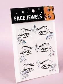 STARTTOOS 1Pc 3D mô phỏng Rhinestone trang trí mặt dán DIY mặt hóa trang dán mắt - Nhiều màu - Xem 3