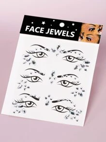 STARTTOOS 1Pc 3D mô phỏng Rhinestone trang trí mặt dán DIY mặt hóa trang dán mắt - Nhiều màu - Xem 4