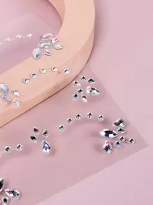 STARTTOOS 1Pc 3D mô phỏng Rhinestone trang trí mặt dán DIY mặt hóa trang dán mắt - Nhiều màu - Xem 7